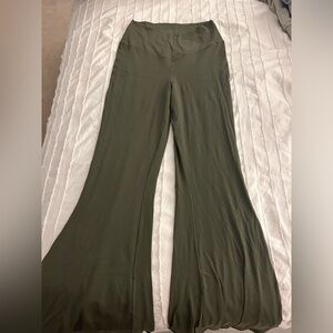 OFFLINE (aerie) Olive Green High-rise Flare Pants